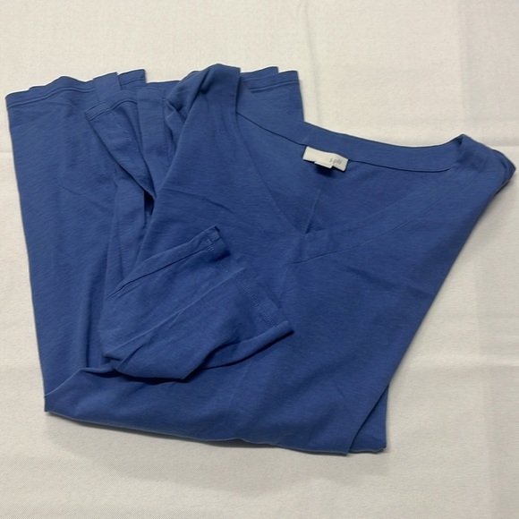 J. Jill V-Neck Pullover Blue Knit Top Women’s L Side Button Slit Tunic - Picture 7 of 7